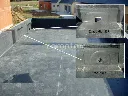 Évacuation horizontale EPDM - sortie rectangulaire et trop-plein installés sur une toiture plate